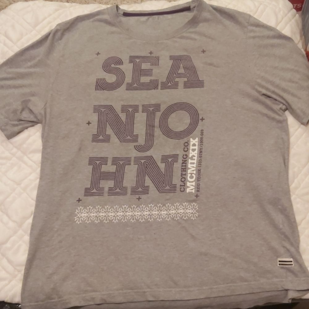 Vintage Sean Jean 2XL Gray Graphic Tee Shirt Baggy Hip Hop Streetwear 90s Y2K